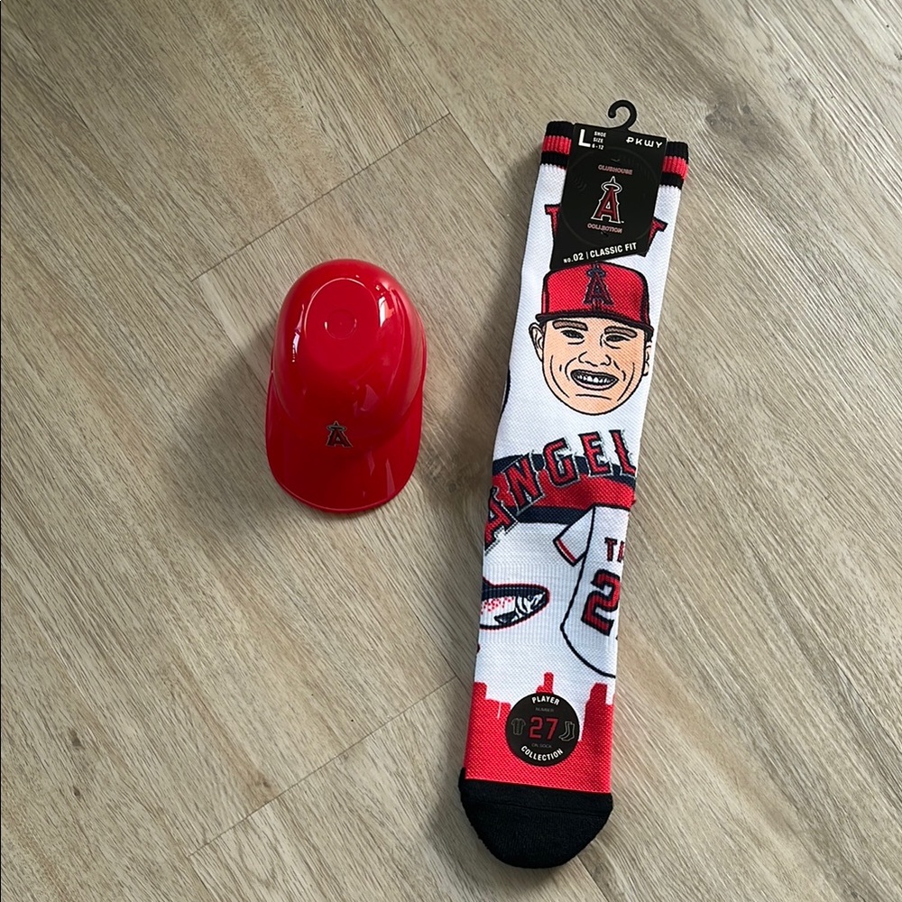 Los Angeles Anaheim Angels Socks and Mini Helmet